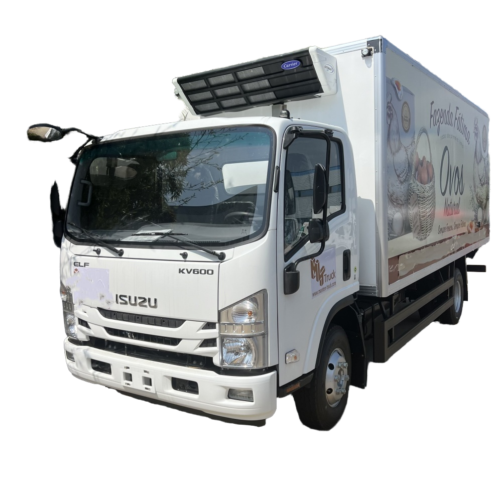 Novo 5 Toneladas Isuzu Cargo Van Caminh&atilde;o Congelador Alimentos Refrigerador Transmiss&atilde;