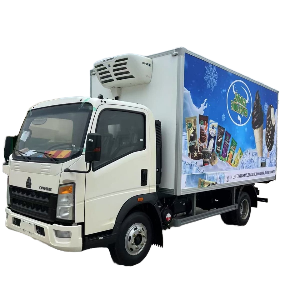 Solu&ccedil;&atilde;o De Caminh&atilde;o Refrigerado HOWO De 5 Toneladas Para Alimentos Congelados E