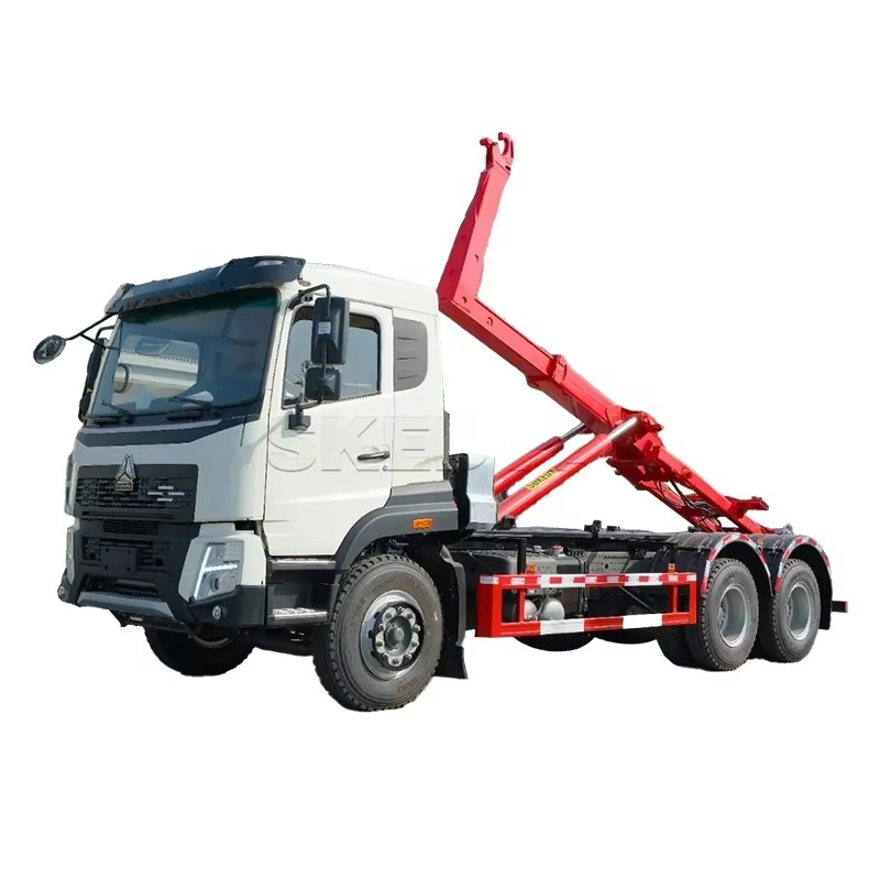 Howo 30 Toneladas Gancho Levantando Lixo Carregando Caminh&atilde;o 6x4 Sistema Hidr&aacute;ulico Br