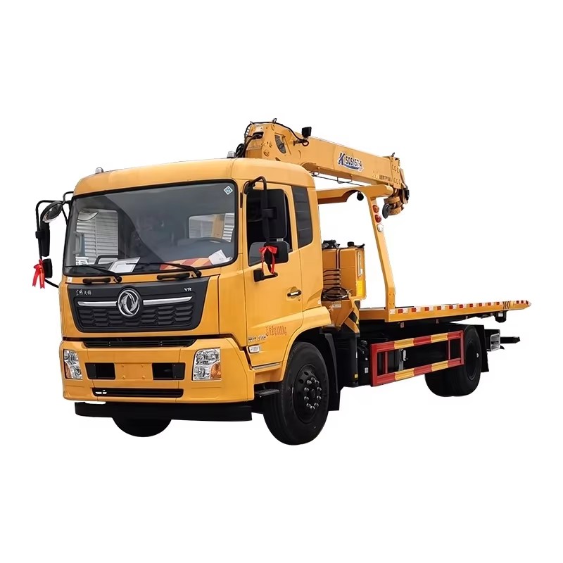Dongfeng KR 4x2 Flatbed Rebocando Truck Wrecker Montado Com 8 Ton Guindaste Para Resgate De Emerg&ec