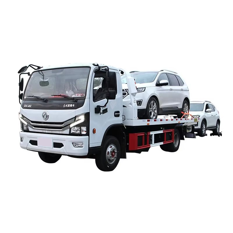 Dongfeng 4 Ton Flatbed Rebocando Truck 4x2 Road Wrecker Truck Com Winch Para Ve&iacute;culo De Estra