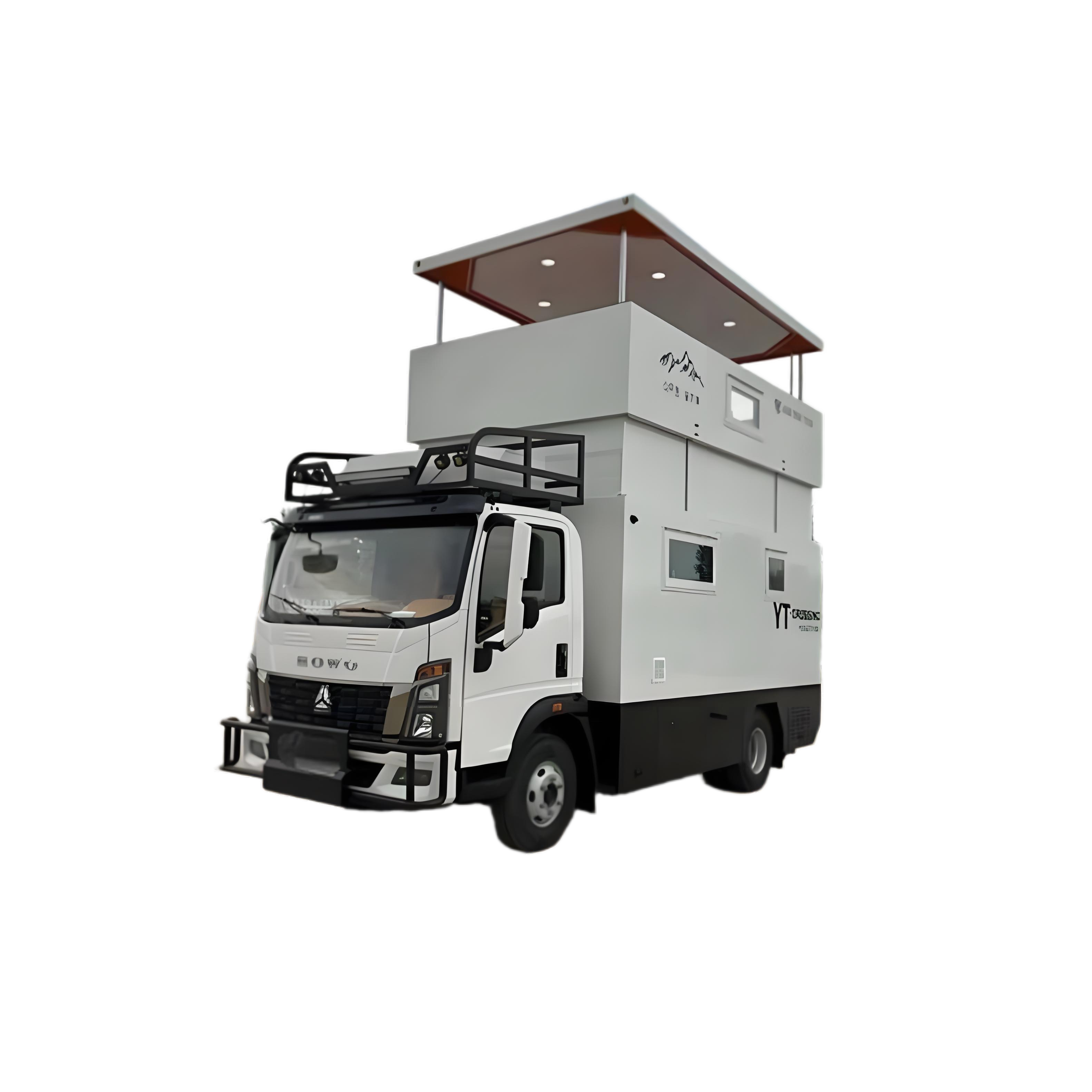 Dois Andares POP-UP RV HOWO 4X2 4X4 Caminh&atilde;o De Acampamento De Viagem Ao Ar Livre Ve&iacute;c