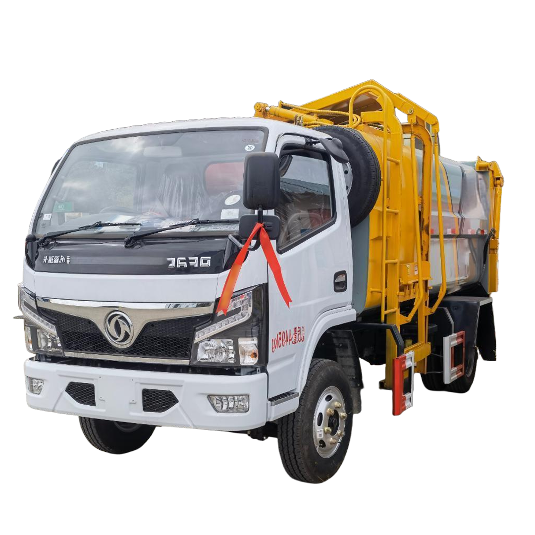 Dongfeng 5-Cbm Autom&aacute;tico Diesel Lixo Caminh&atilde;o 4x2 Roda De Transmiss&atilde;o F&aacute