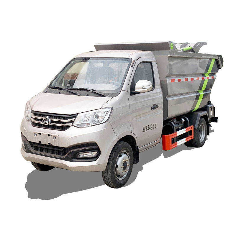 Changan Alta Saneamento Diesel Lixo Limpeza Caminh&atilde;o Traseiro Pendurado Balde PLC Um Clique O