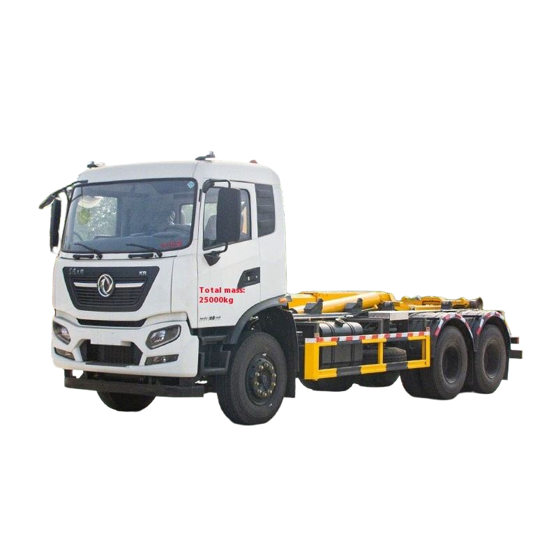Dongfeng Tianjin 18-quadrado Traseiro Duplo-ponte Gancho-bra&ccedil;o Lixo Caminh&atilde;o 6x4 Rolo 
