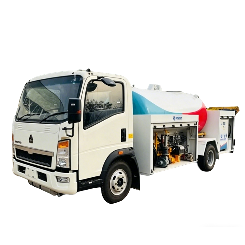 HOWO 5000 Litros LPG Bobtail Caminh&atilde;o Para Cozinhar Cilindro Refiiling